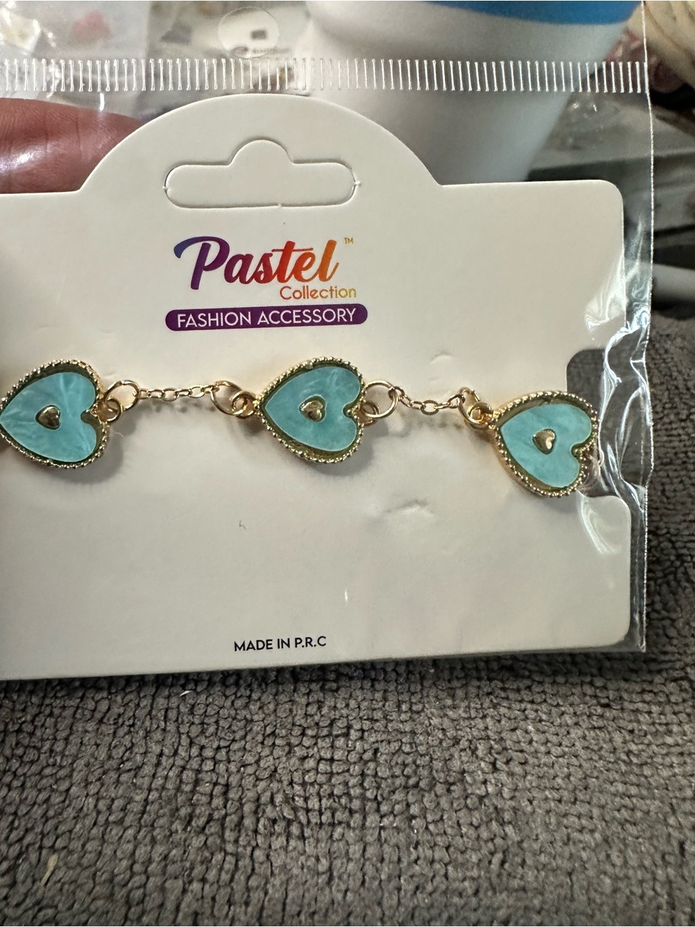 Gold-Plated Turquoise Heart Bracelet
